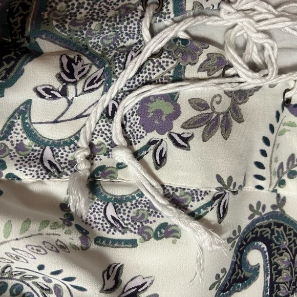 Free People | Rain Or Shine Lace Up Mini Dress Popover Floral Paisley Size XS - Picture 8 of 16